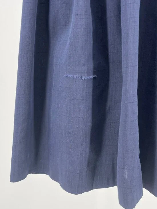 Vintage 60s Blue Fit & Flare Midi Dress Union Made Metal Zipper Retro S/M - Picture 9 of 10